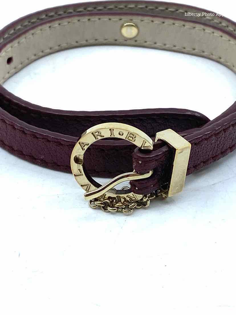 BVLGARI Burgundy Leather Necklace