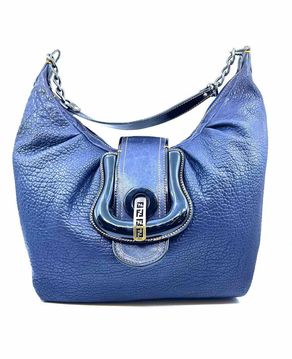 FENDI Navy Leather Handbag