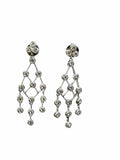 18K White Gold Diamond Pierced Earrings