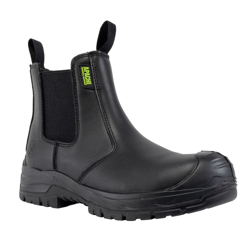 Apache Brooks Black Leather Safety Dealer Boot - Non Metallic