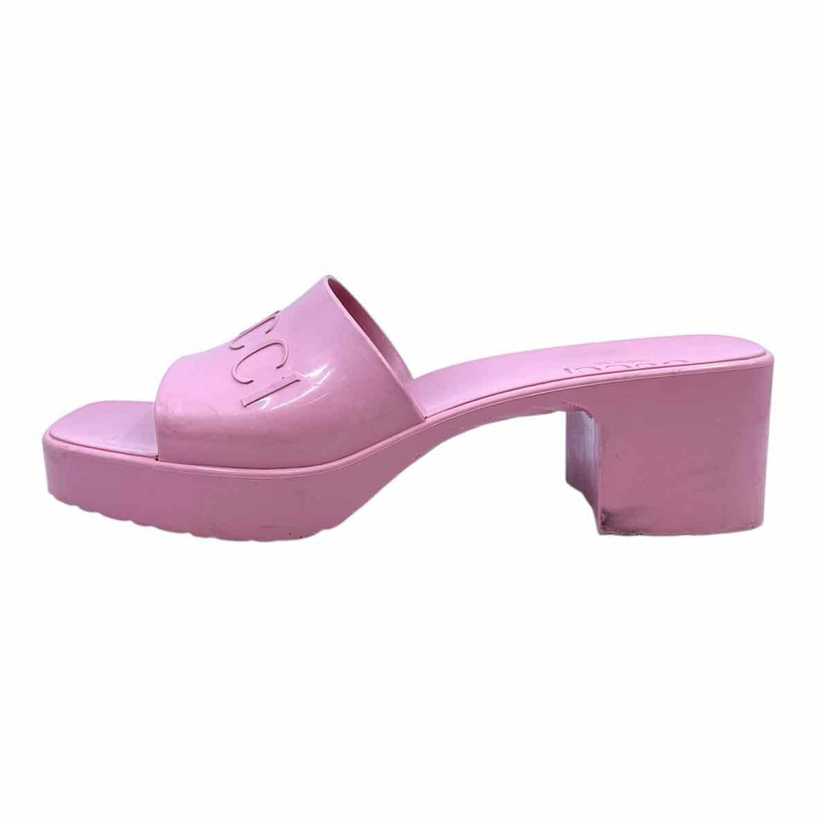 GUCCI Size 9 Pink Rubber Mules