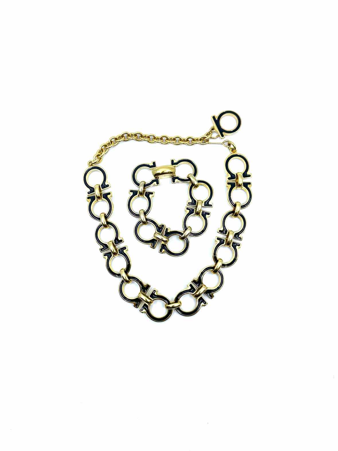 SALVATORE FERRAGAMO Black & Gold 2 Piece Set