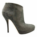 GUCCI Size 8.5 Grey Suede Solid Ankle Boot