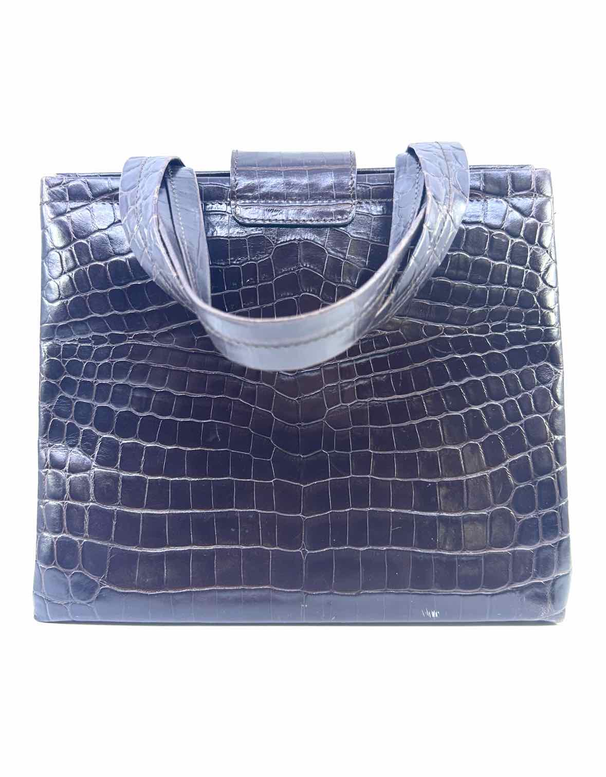 FERRAGAMO Brown Crocodile Handbag