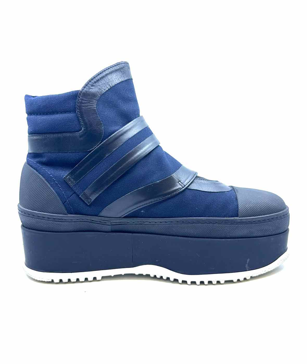 MARNI Size 11 Navy, black Canvas Ankle Boot