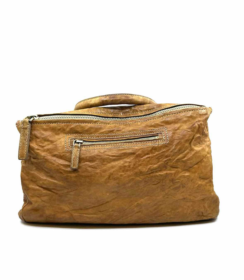GIVENCHY Caramel Leather Crinkled Handbag