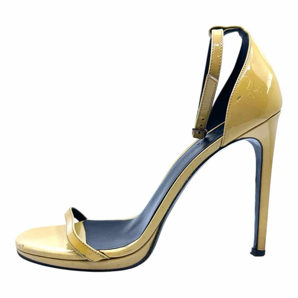 SAINT LAURENT Size 9 Tan Patent Leather Sandals