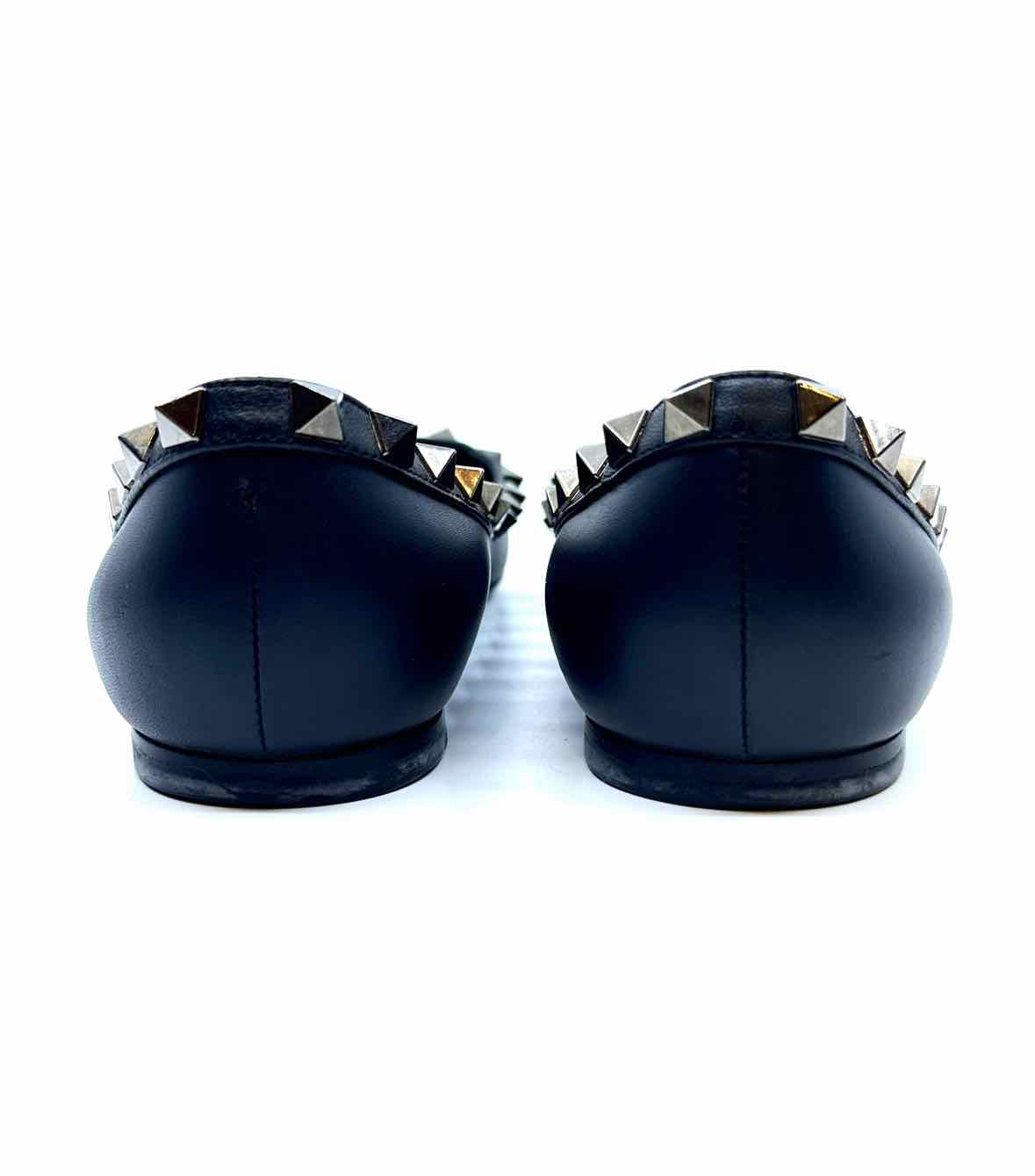 VALENTINO Rockstud Size 4.5 Black Leather Studs Flats