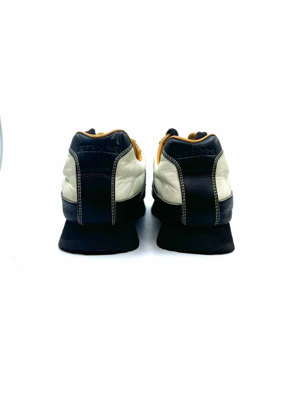HERMES Size 6 WHITE & BLACK Sneakers