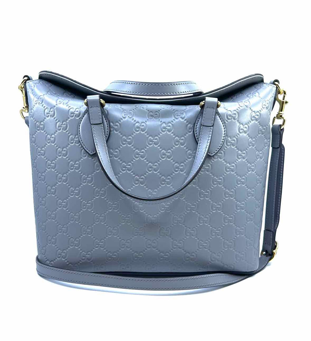 GUCCI Grey Leather Solid Handbag