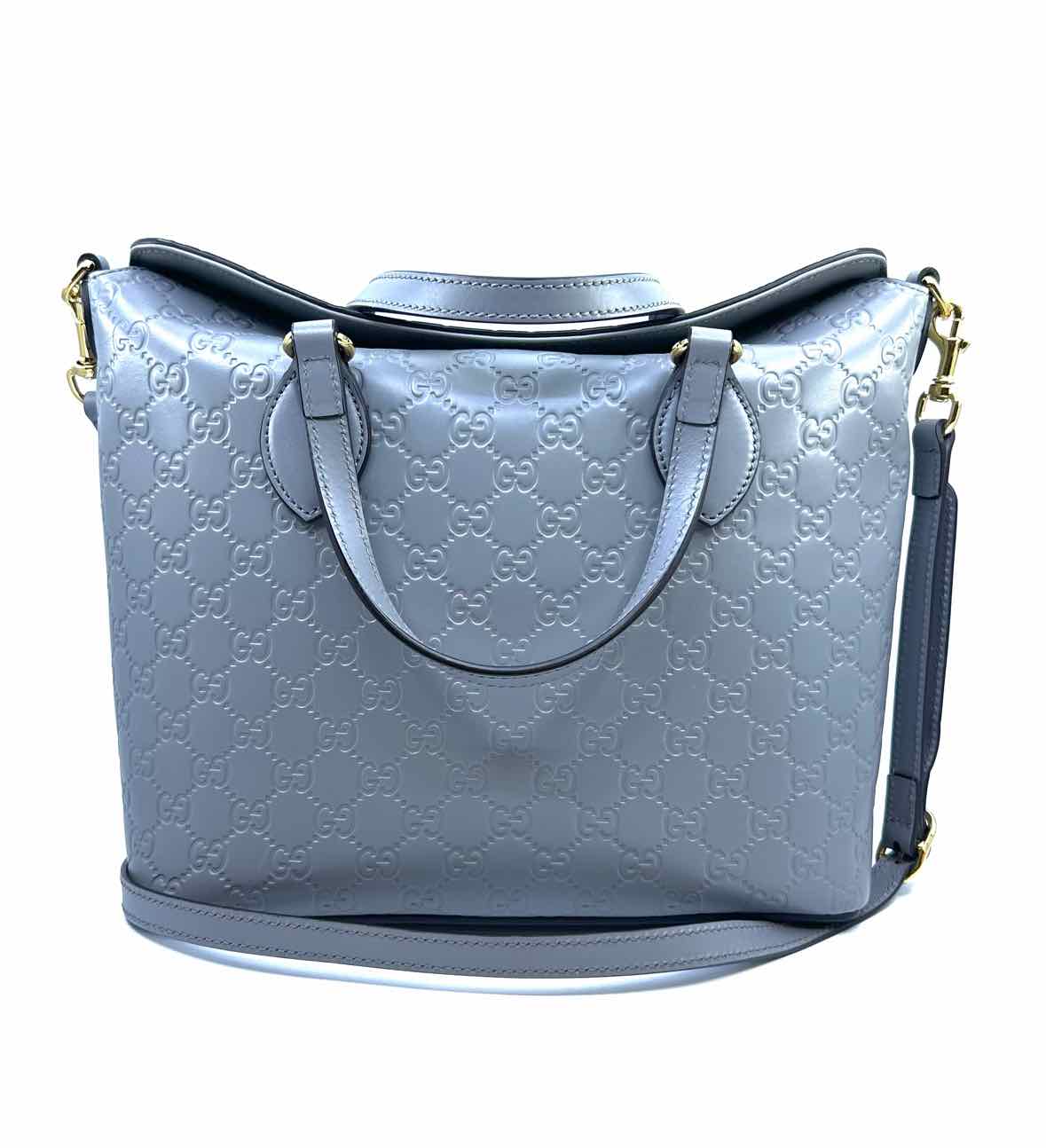 GUCCI Grey Leather Solid Handbag