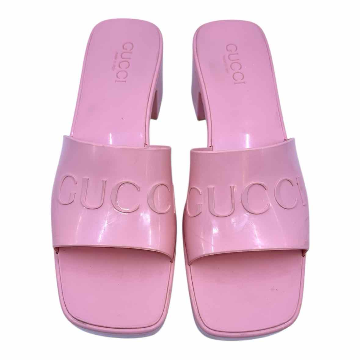 GUCCI Size 9 Pink Rubber Mules