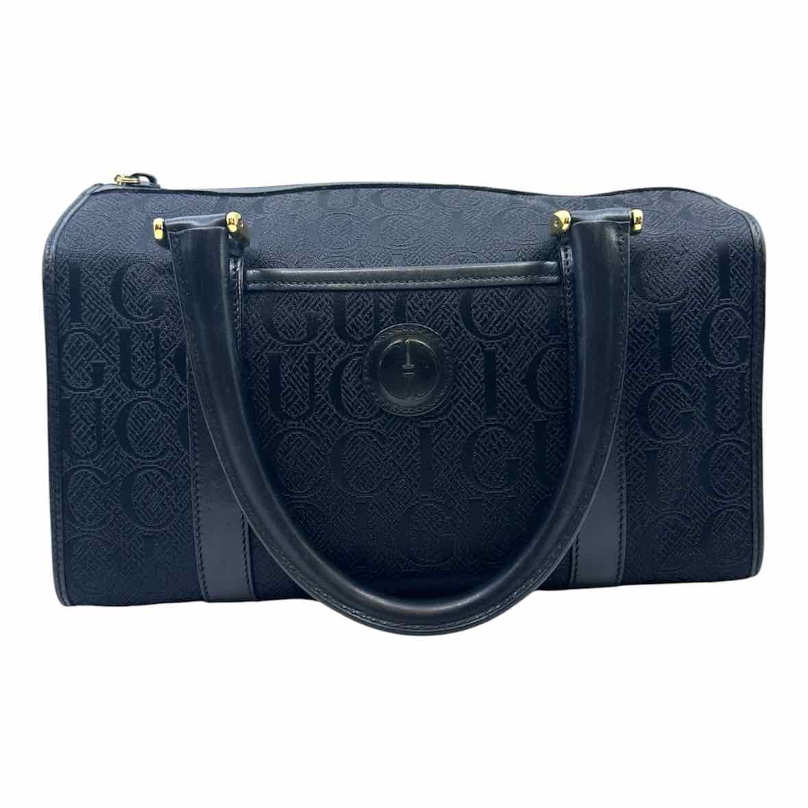 GUCCI Black Canvas Monogram Handbag