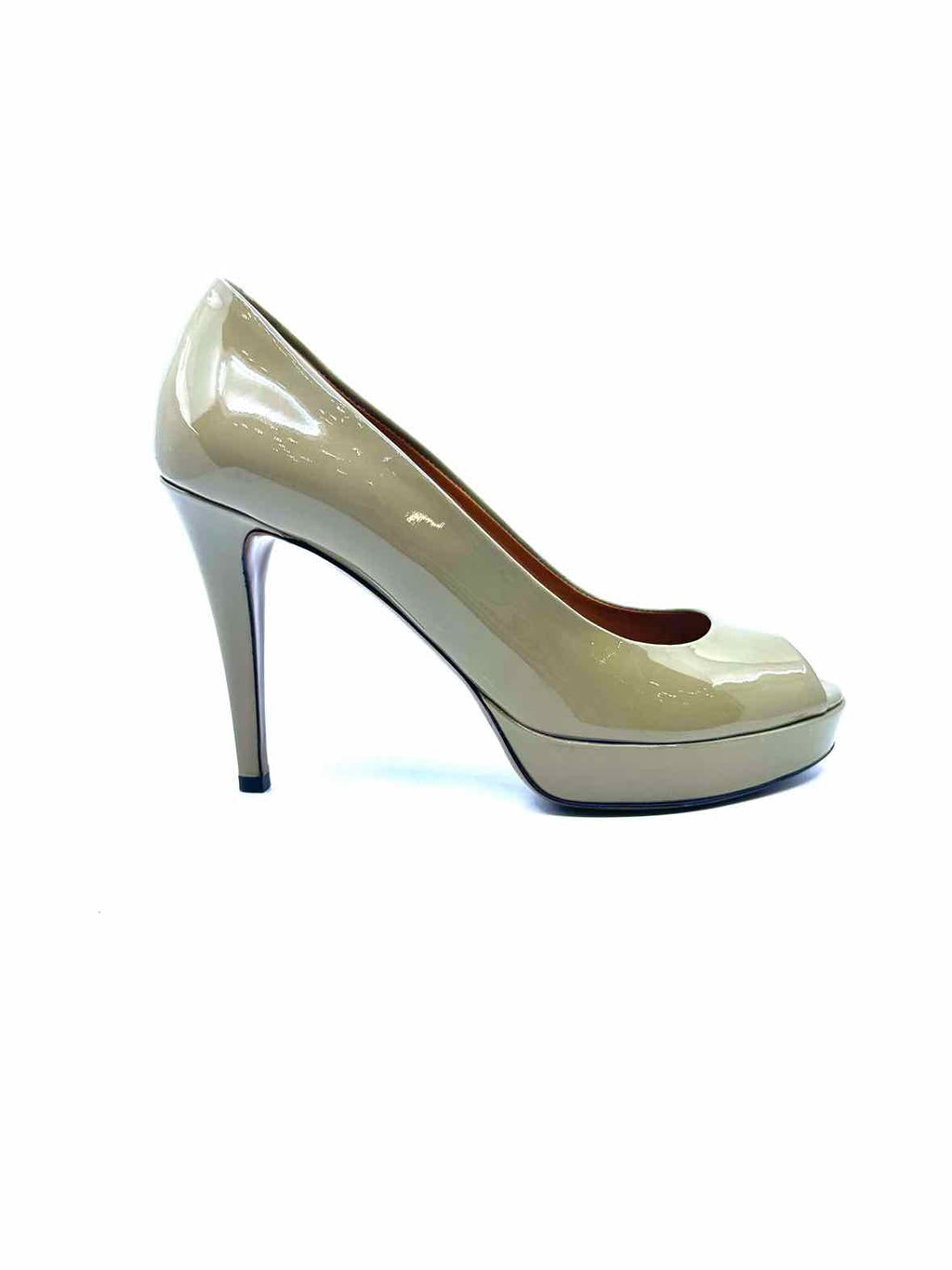 GUCCI Taupe Patent Leather Pumps Size 8