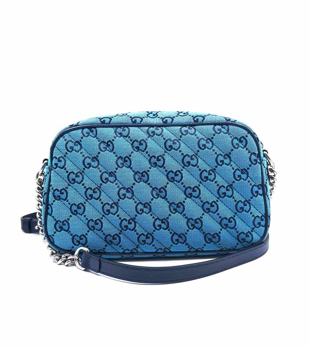 GUCCI Blue Canvas LOGO Handbag