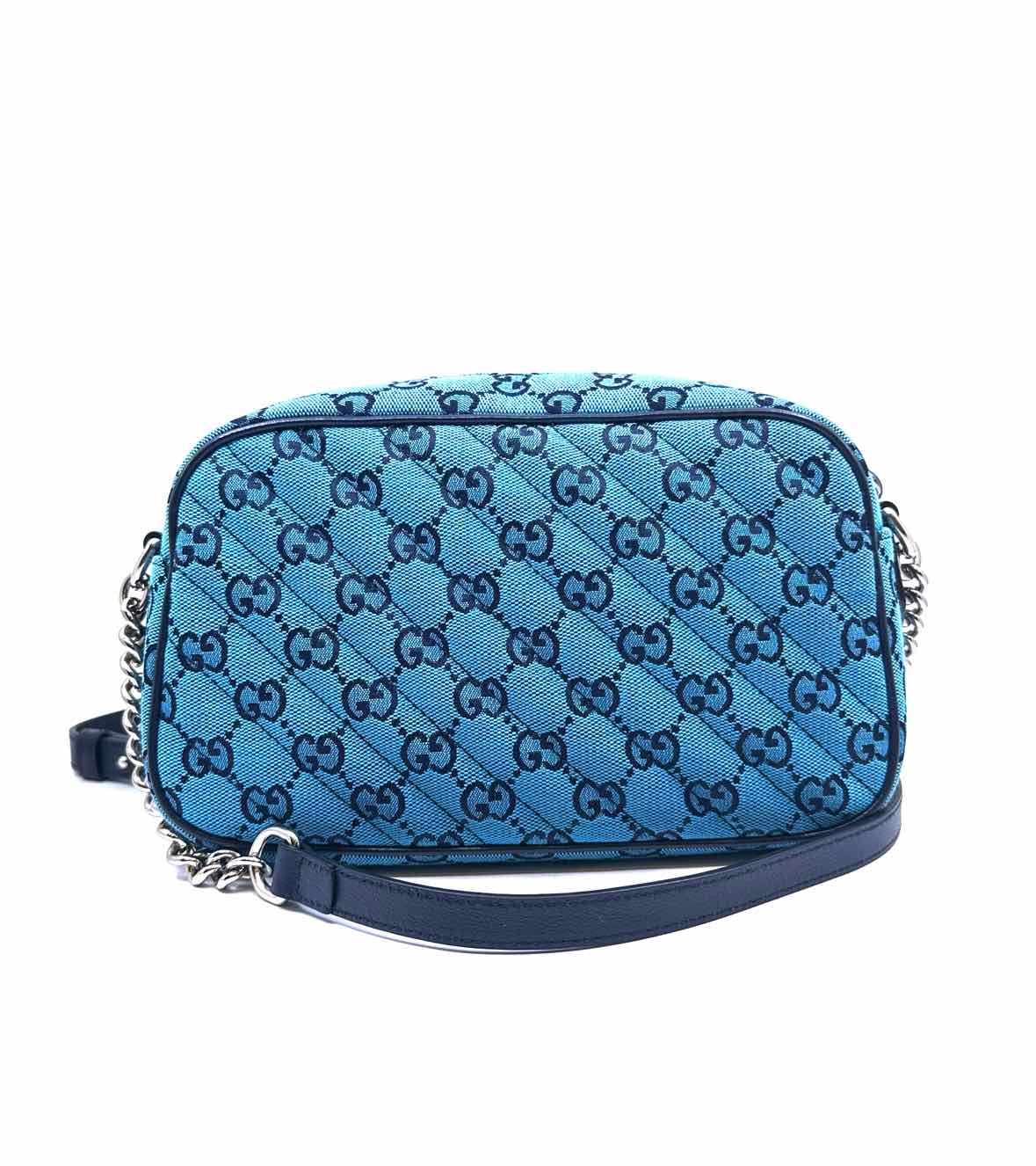 GUCCI Blue Canvas LOGO Handbag