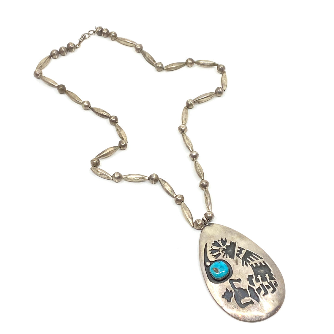 J BEGAY Sterling Silver Turquoise Necklace