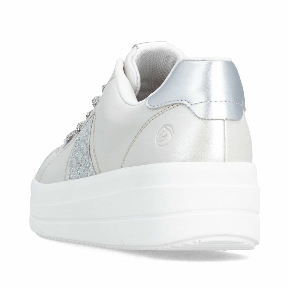 Remonte Womens Fashion Slip On Trainers | Silver