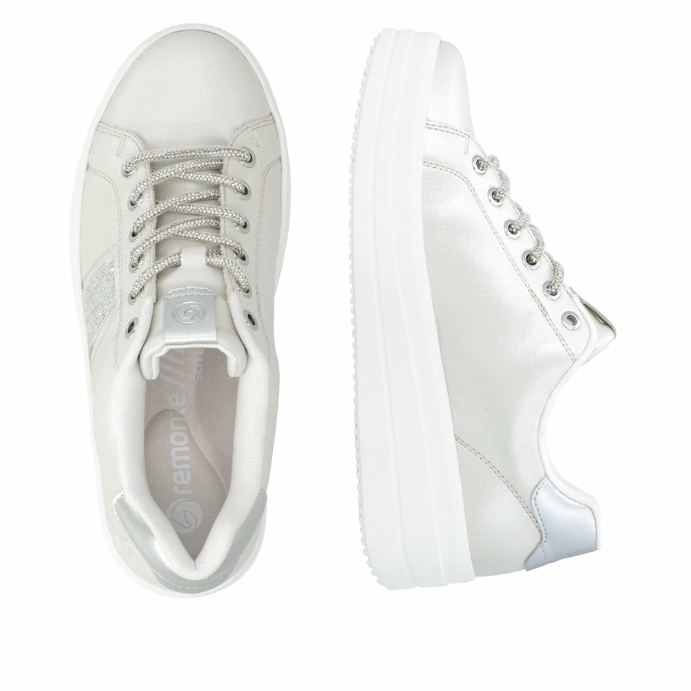Remonte Womens Fashion Slip On Trainers | Silver