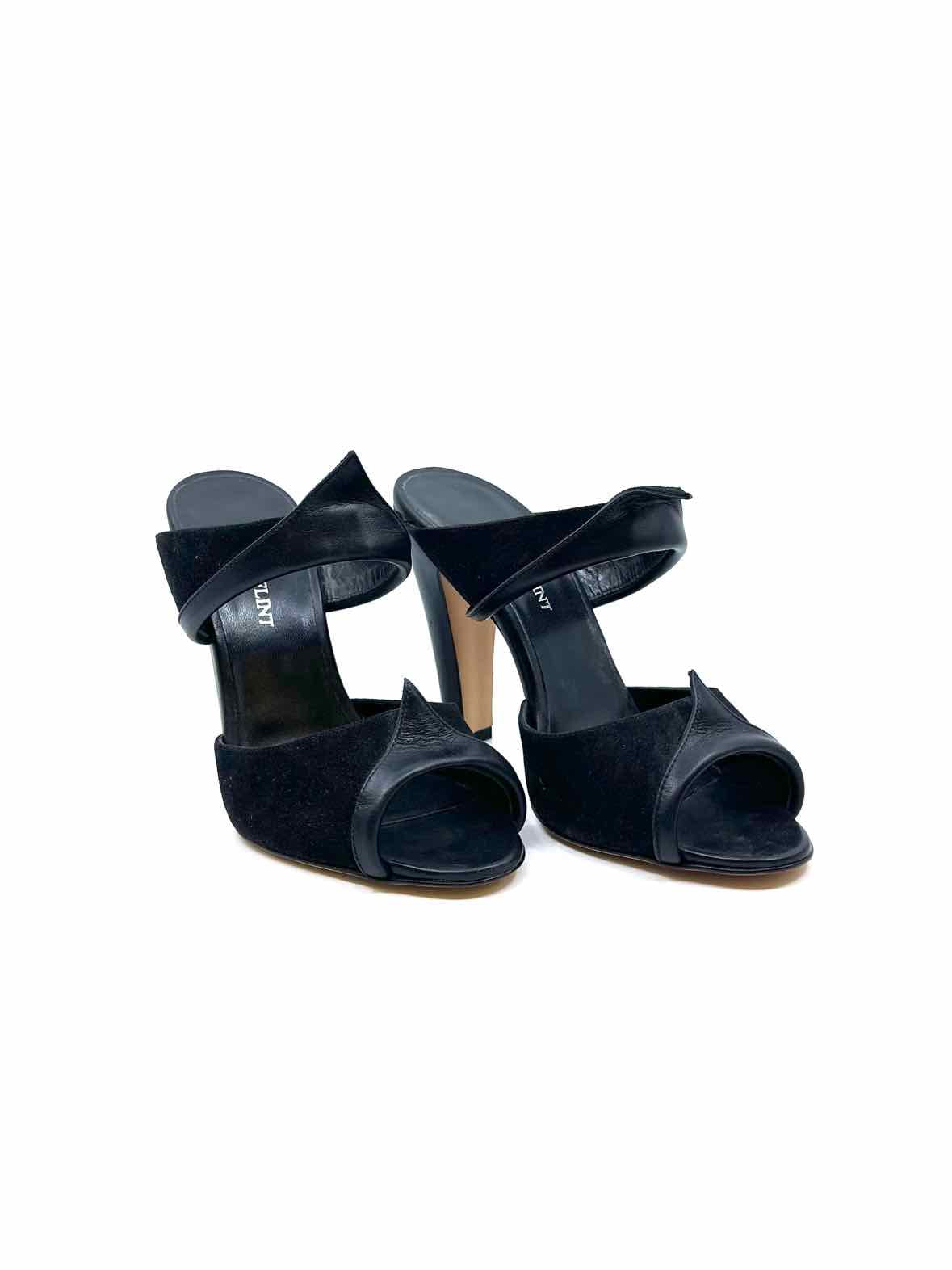 SARAH FLINT Size 8.5 Black Suede Leather Solid Sandals