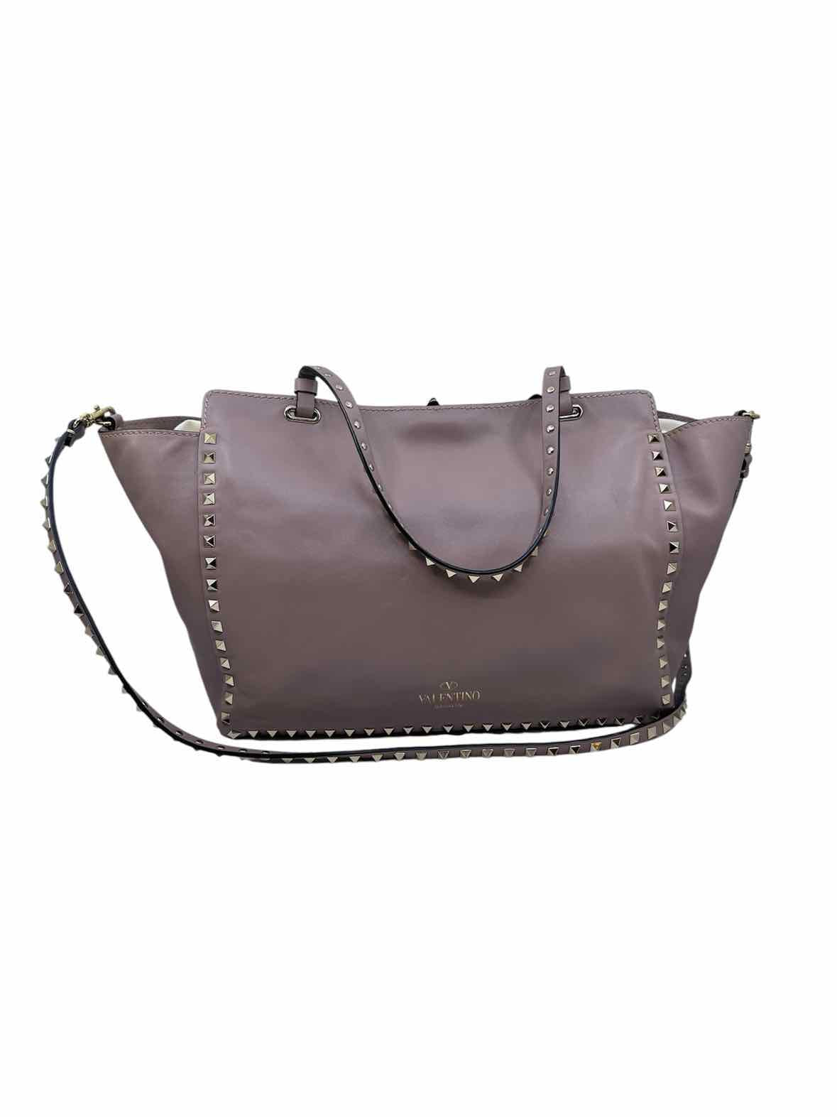 VALENTINO Rockstud Mauve Leather Solid Handbag