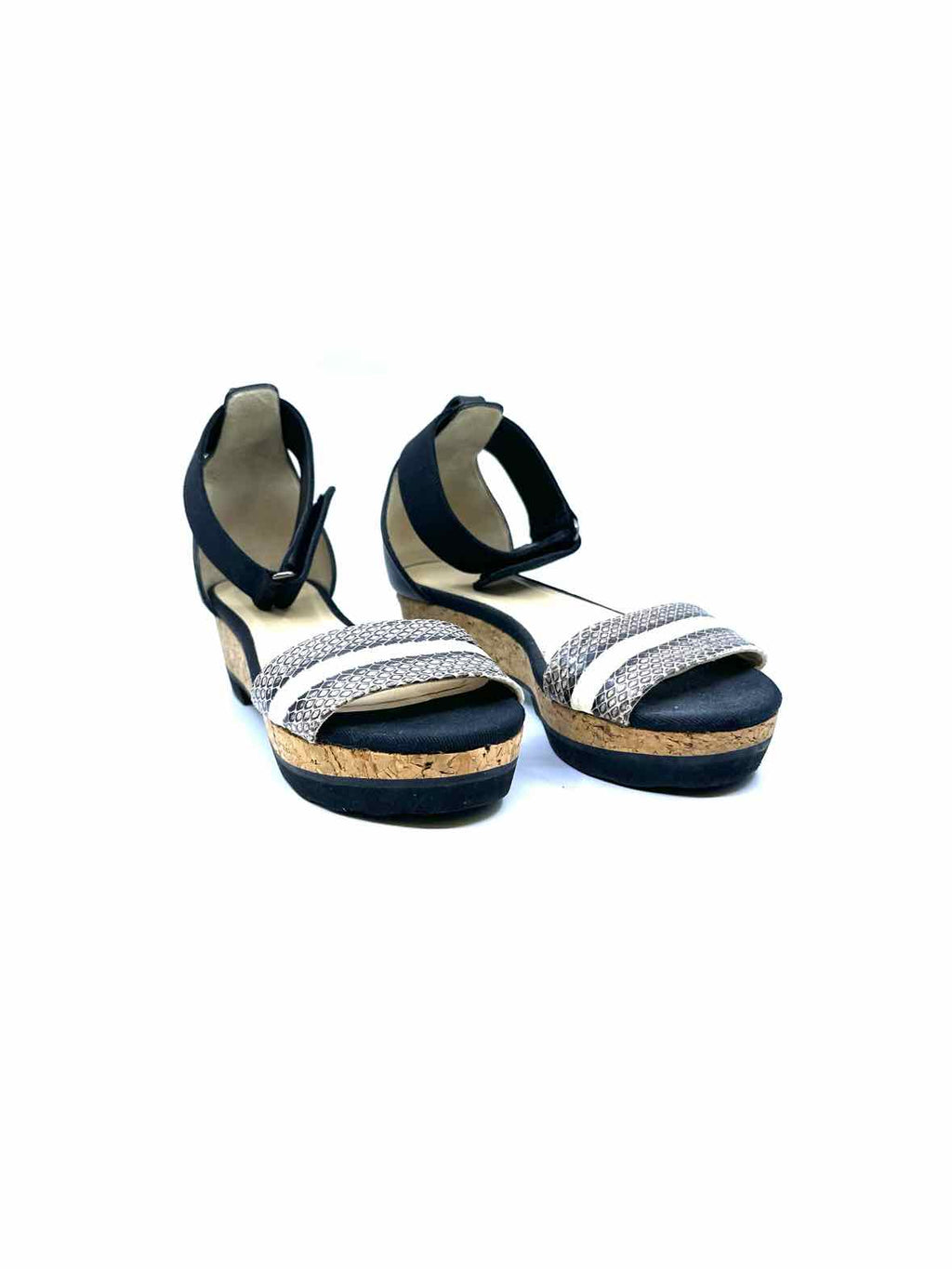 JIMMY CHOO Size 7 Grey & White Snakeskin Sandals