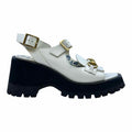 GUCCI Size 8 White Leather Solid Sandals