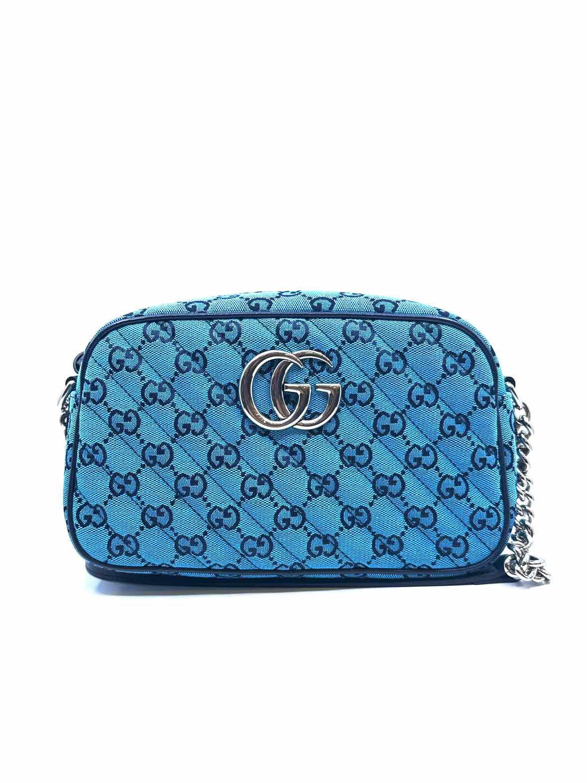 GUCCI Blue Canvas LOGO Handbag
