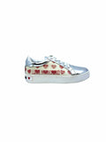 MOSCHINO Size 9 Silver, Red hearts Sneakers