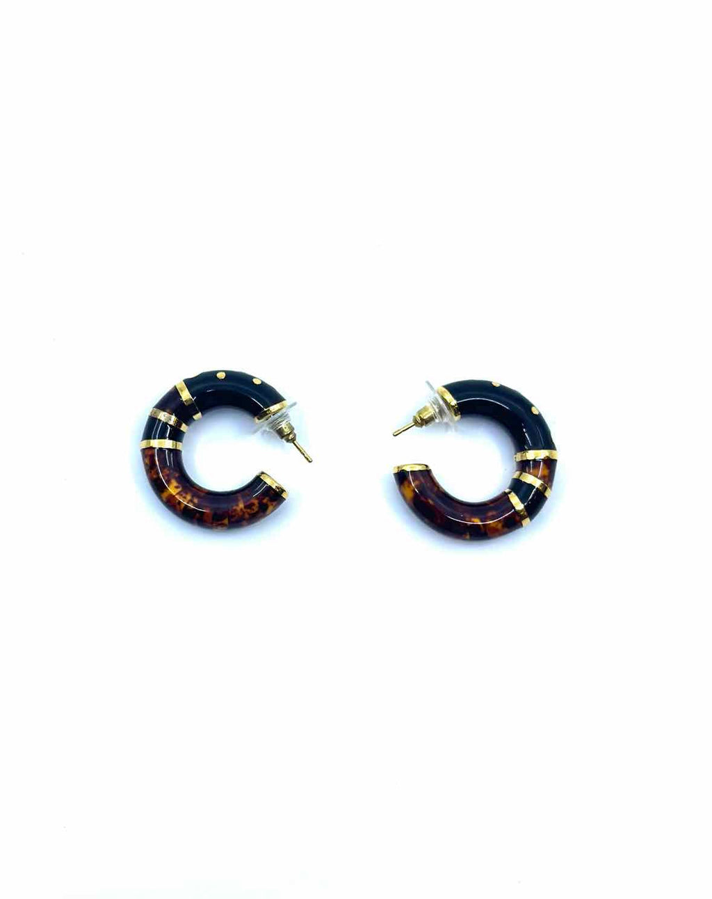 FLLI MENEGATTI Black & Brown Pierced Earrings