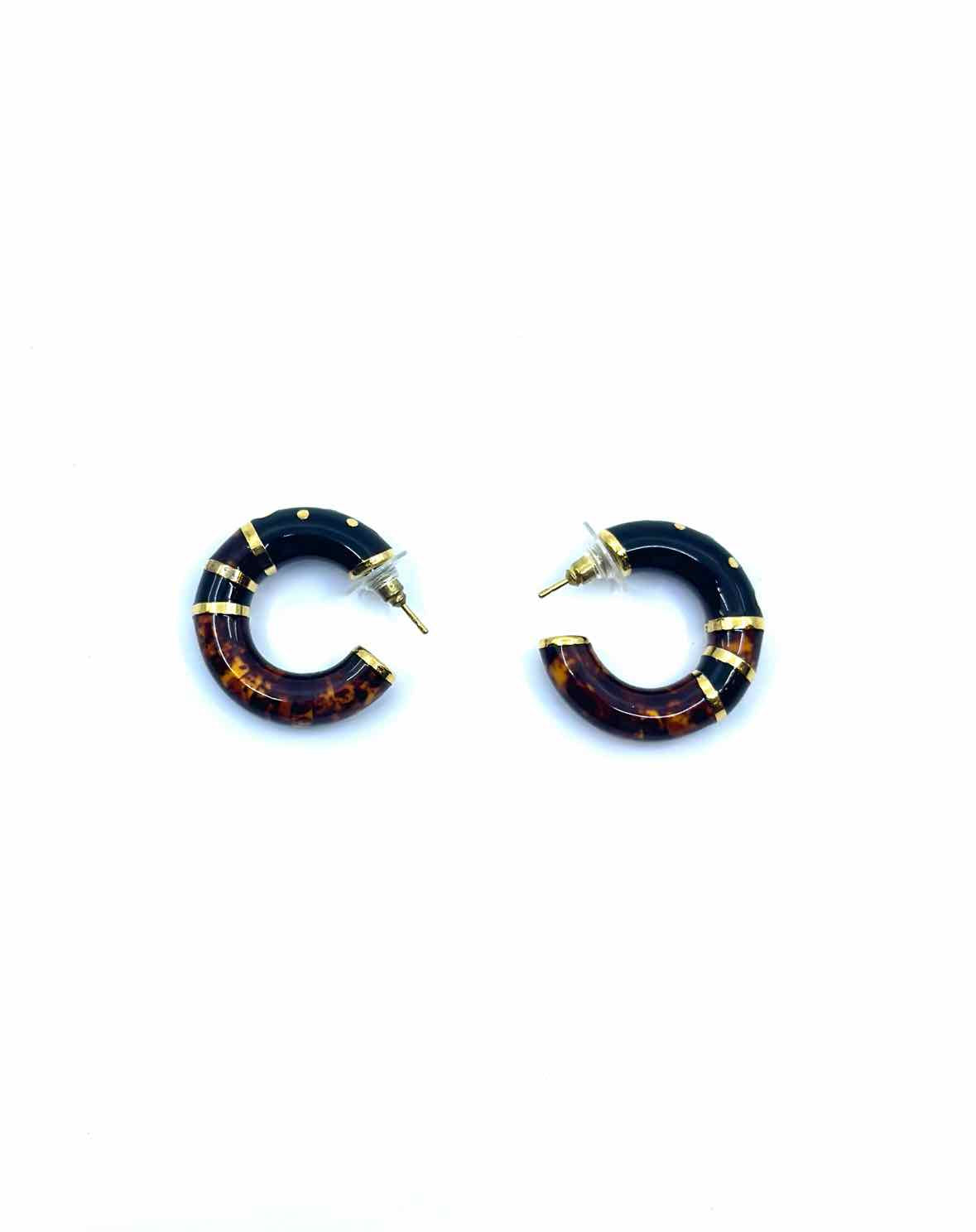 FLLI MENEGATTI Black & Brown Pierced Earrings