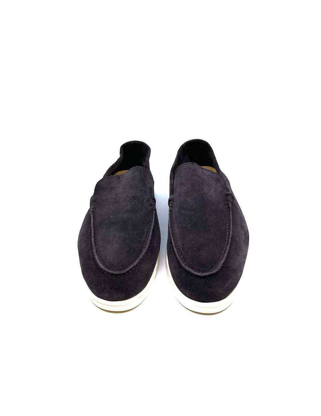 LORO PIANA Summer Walk Size 44 Grey Suede Solid Loafers