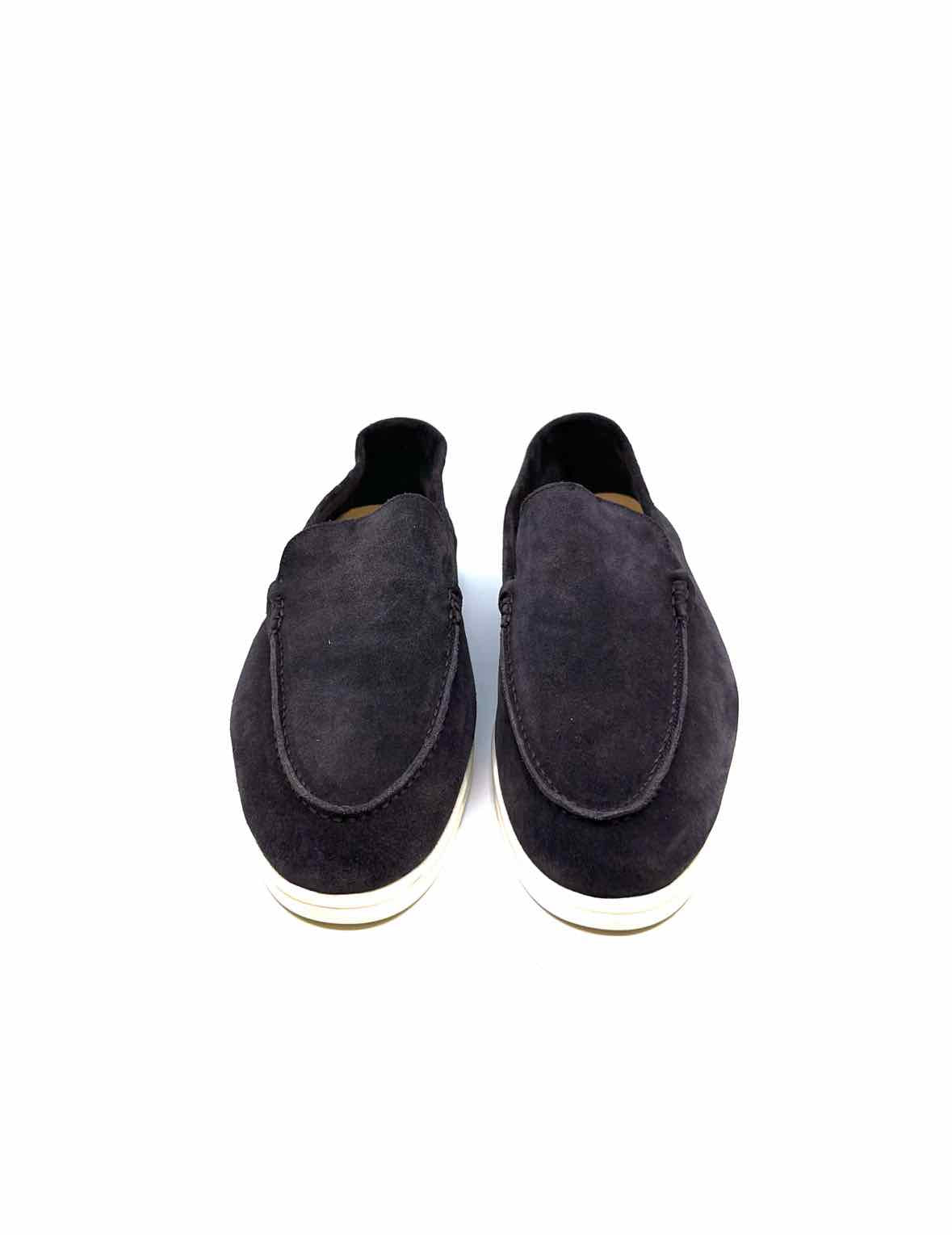LORO PIANA Summer Walk Size 44 Grey Suede Solid Loafers