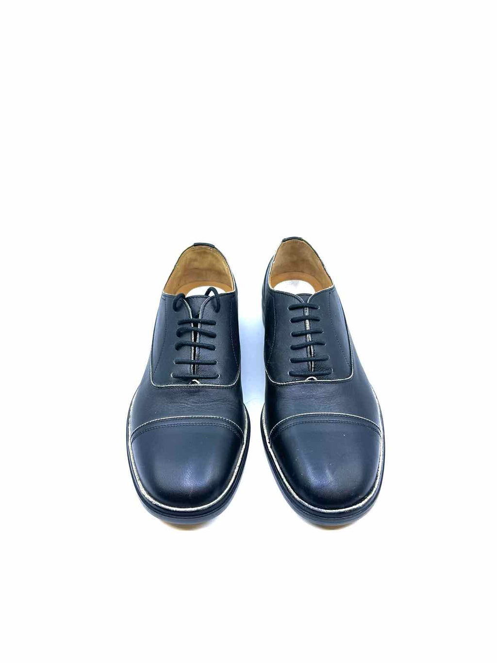 MARTIN MARGIELA Size 6.5 Black Leather Oxfords