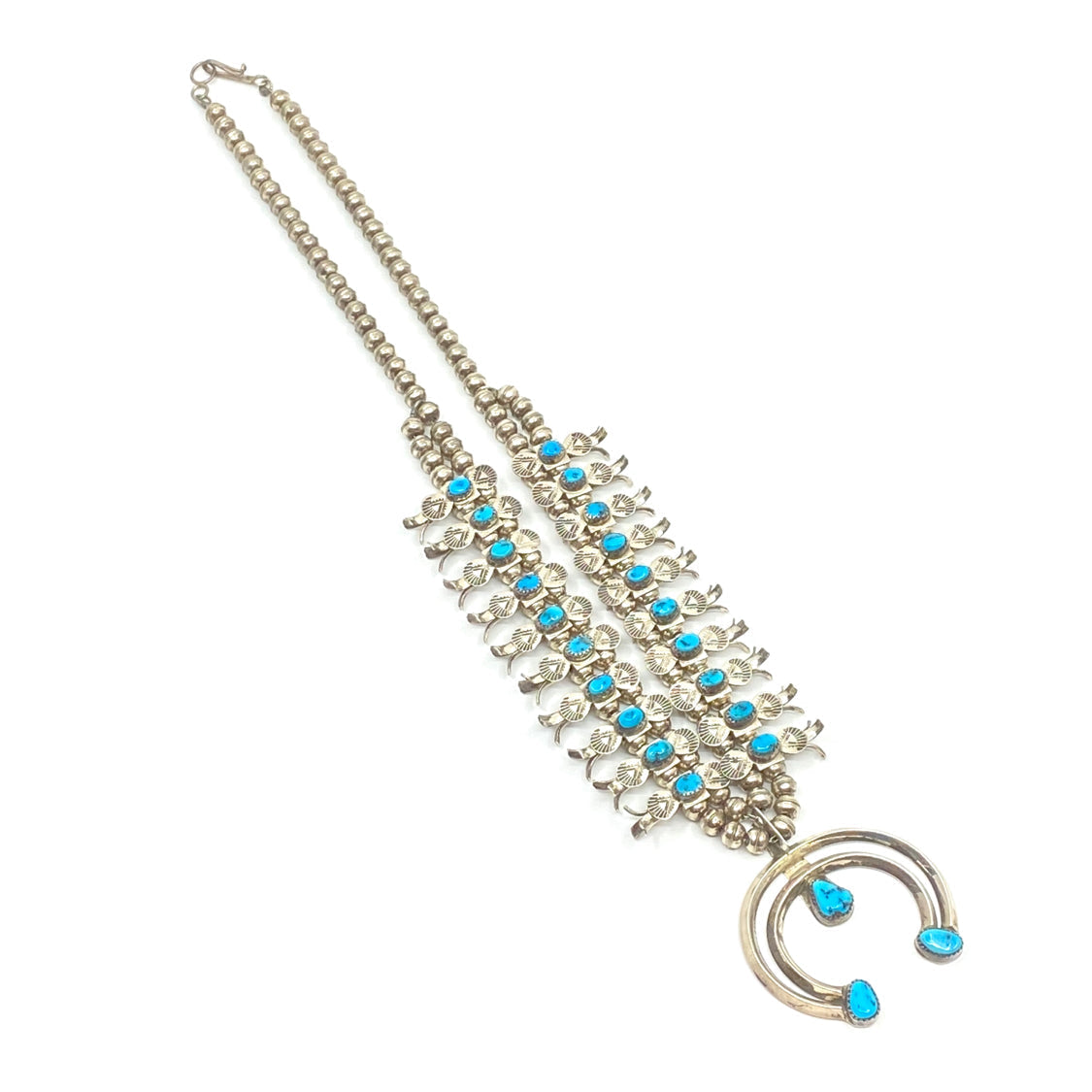 Sterling Silver Singer Navajo Turquoise Necklace