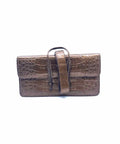 NANCY GONZALEZ Bronze Crocodile Evening Bag