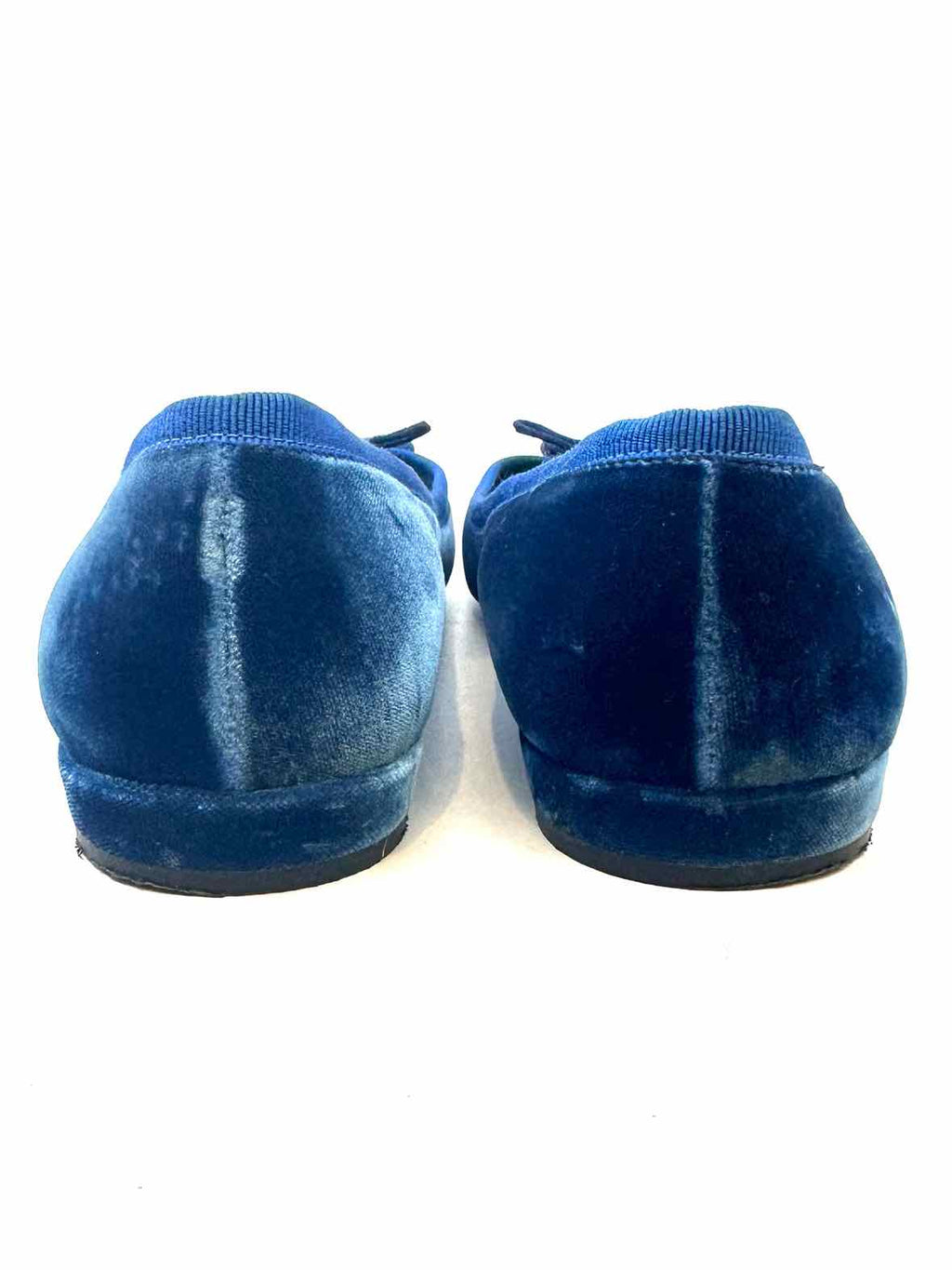 PRADA Size 6.5 Blue Velvet Solid Flats