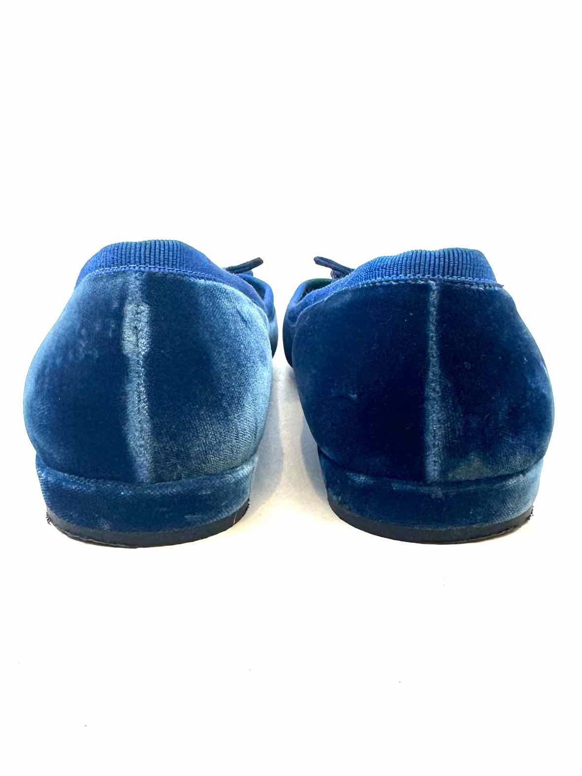 PRADA Size 6.5 Blue Velvet Solid Flats