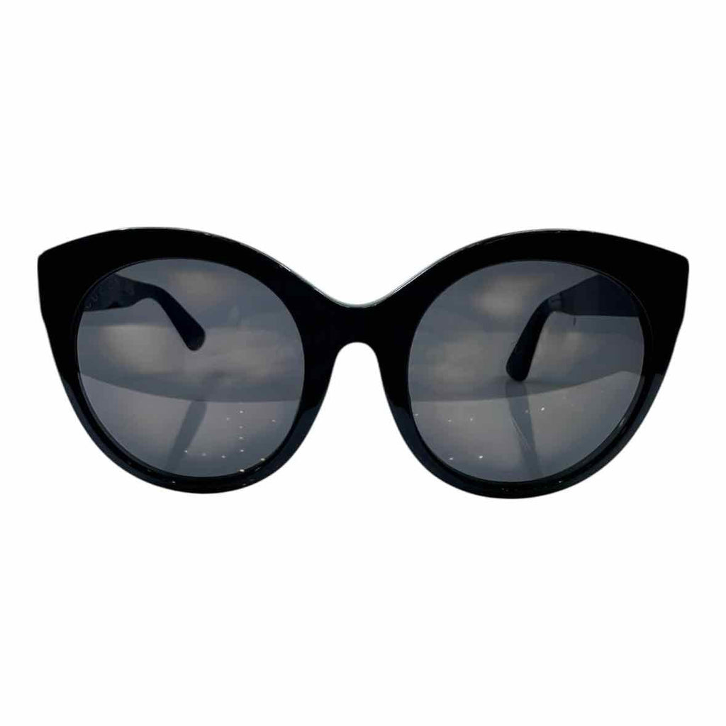 GUCCI Black Round Solid Sunglasses