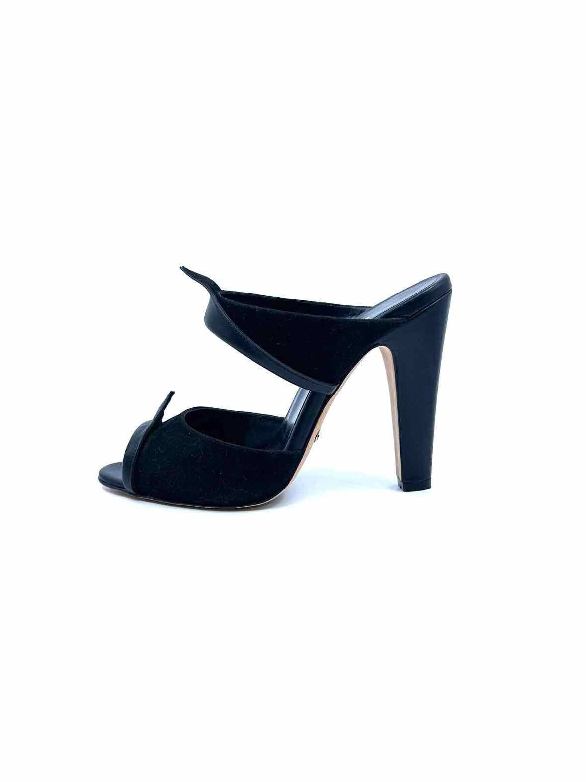 SARAH FLINT Size 8.5 Black Suede Leather Solid Sandals