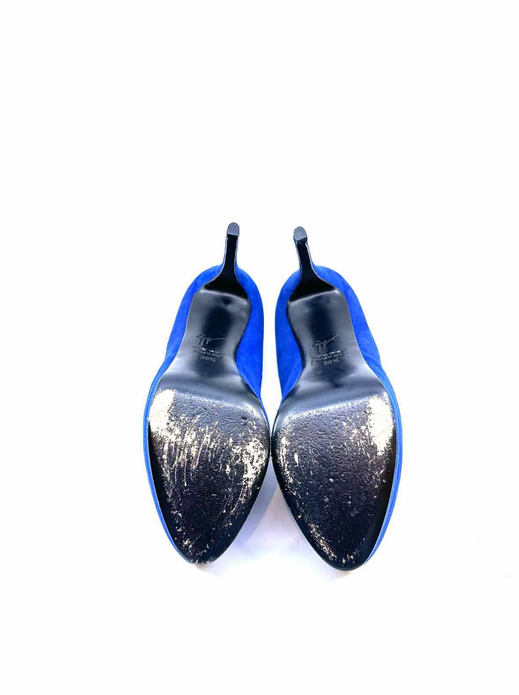 GIUSEPPE ZANOTTI Size 7 Blue Suede Pumps