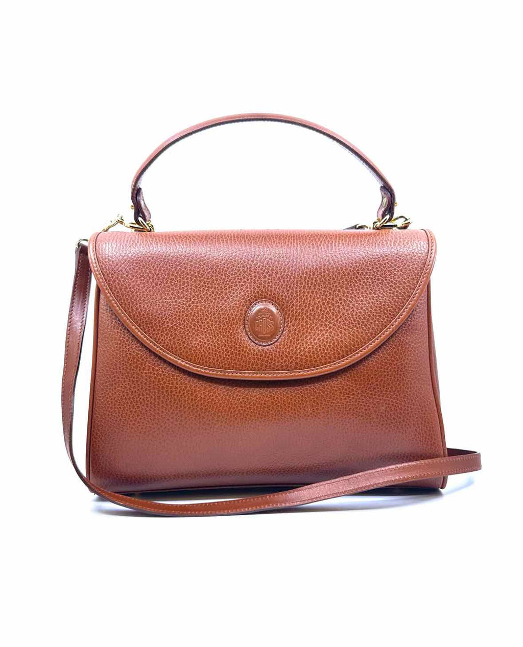 MARK CROSS Brown Leather Solid Handbag