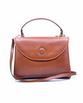 MARK CROSS Brown Leather Solid Handbag