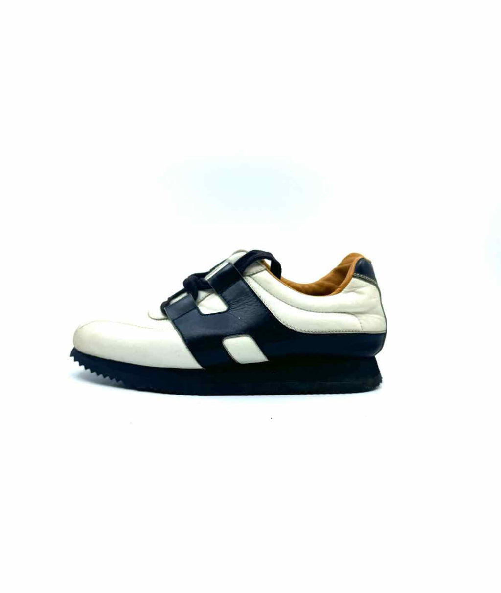 HERMES Size 6 WHITE & BLACK Sneakers
