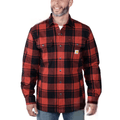 Carhartt 105939 Relaxed Fit Heavyweight Flannel Sherpa-Lined Shirt Jacket Red 2XL