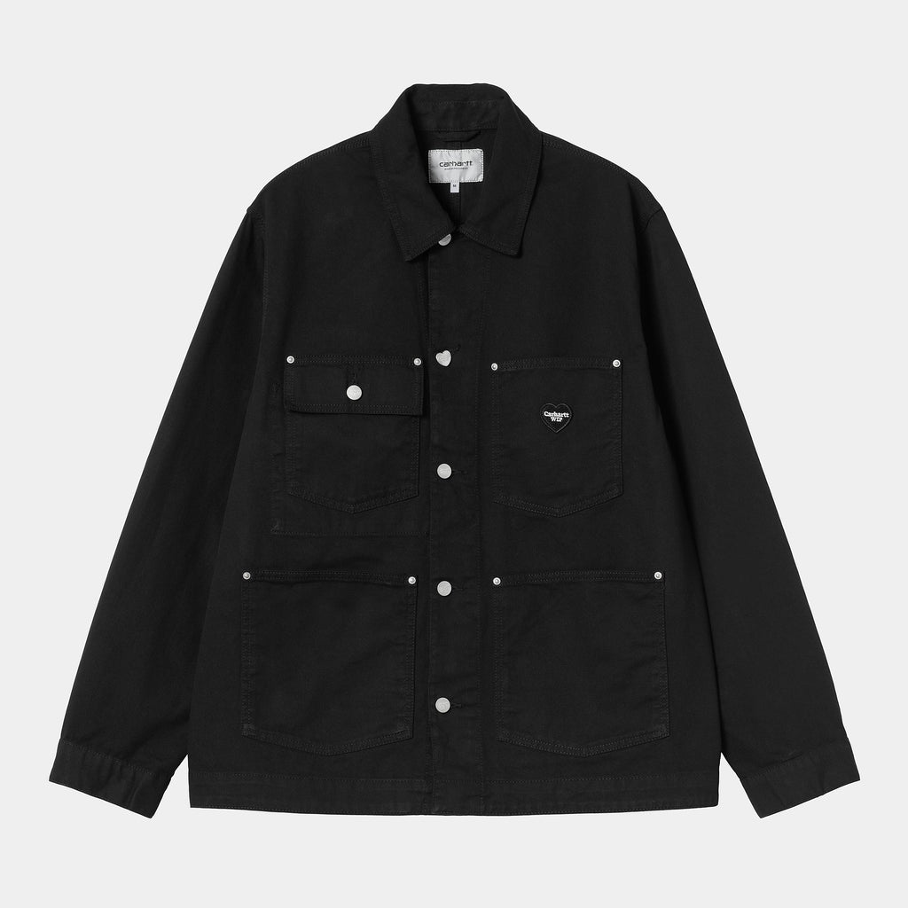 Carhartt WIP Mens Drewe Chore Coat Jacket - Black Rinsed