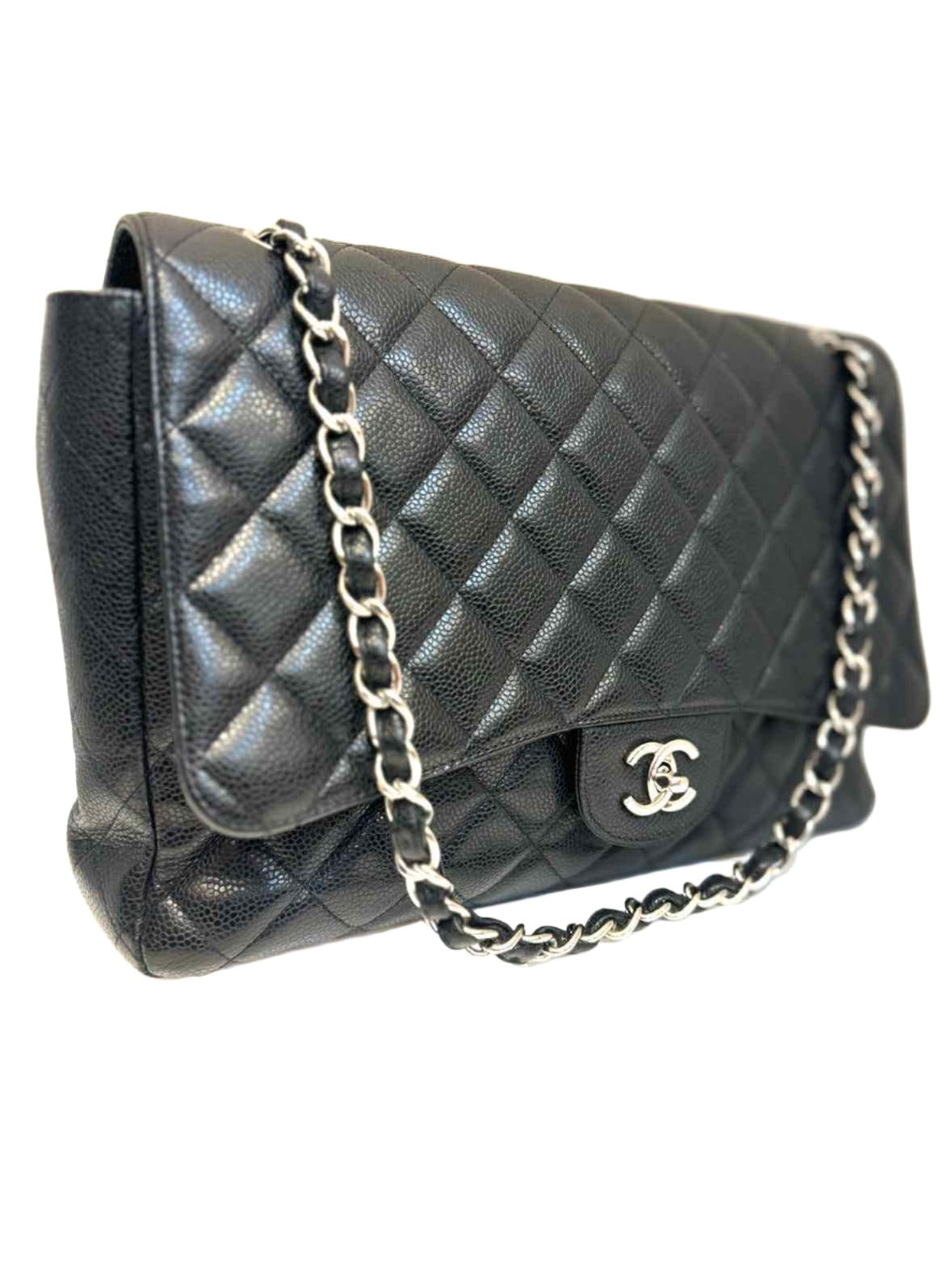 CHANEL Large Caviar Classic Handbag
