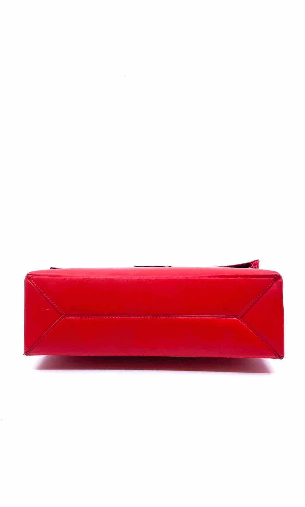 STELLA MCCARTNEY Neon Orange Vegan Leather Solid Handbag