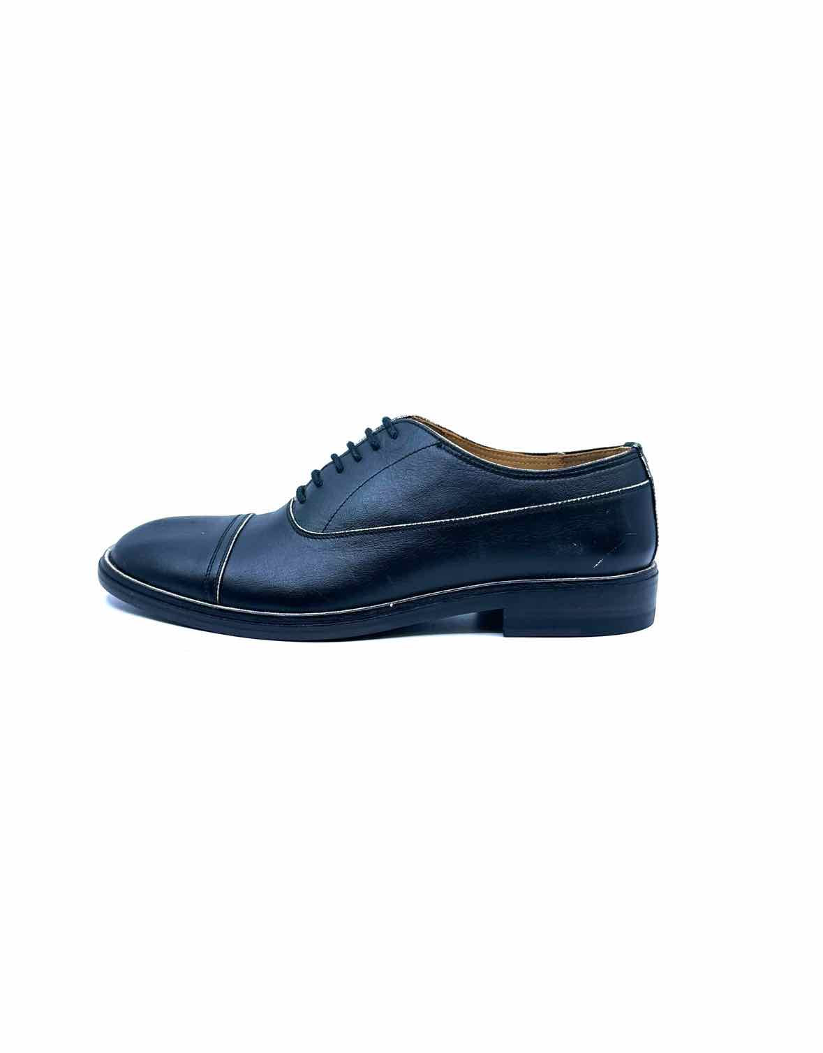 MARTIN MARGIELA Size 6.5 Black Leather Oxfords