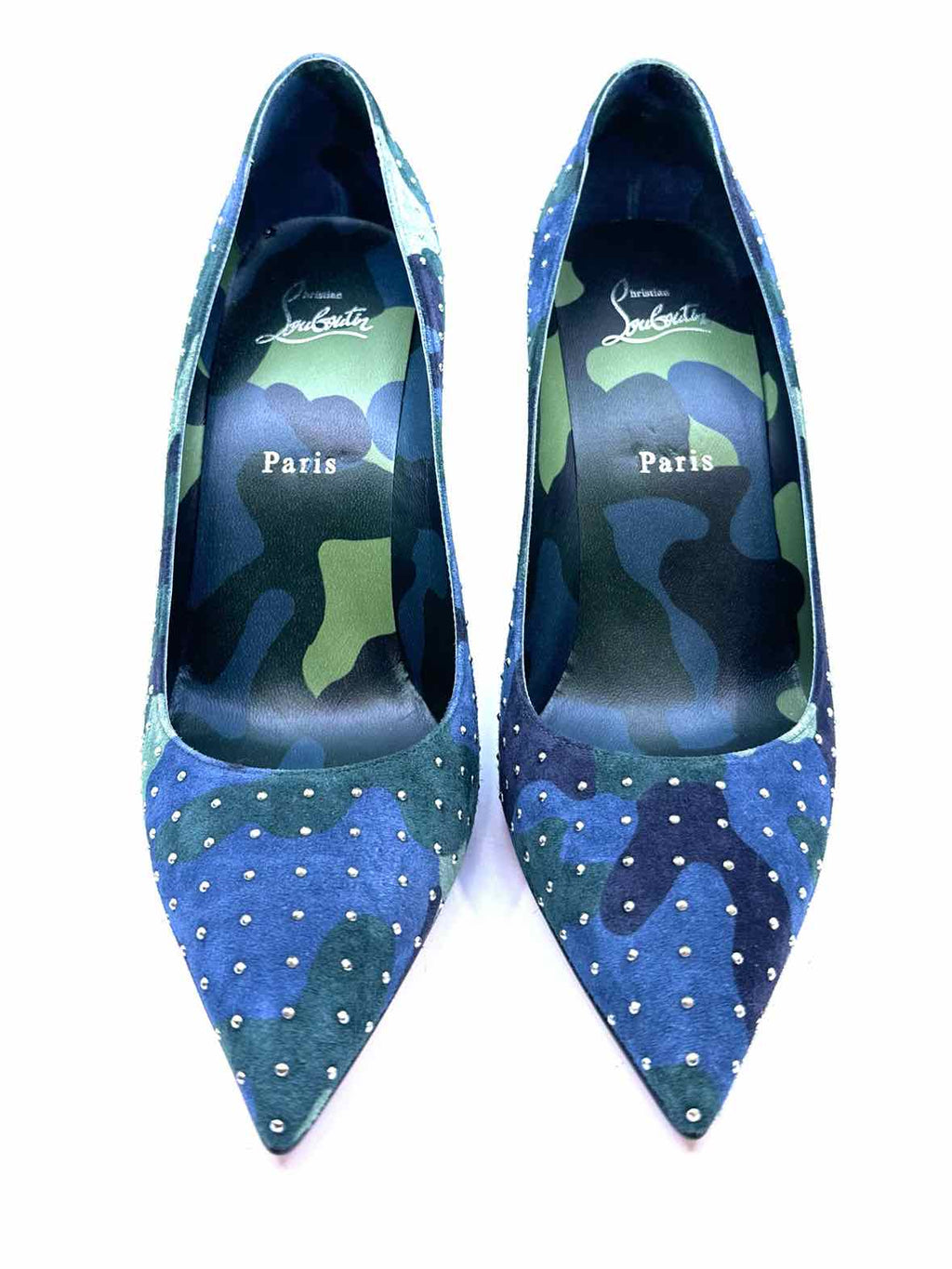 CHRISTIAN LOUBOUTIN Size 10 Blue Camoflage Pumps